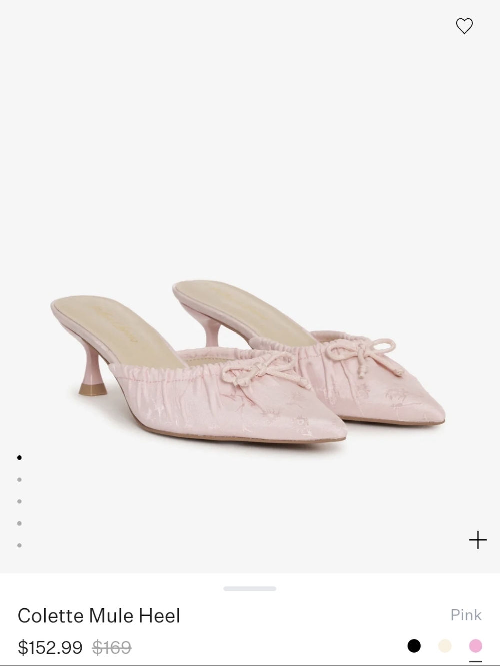 For Love And Lemons Pink Colette Mule Heel - Elegant Pointed Kitten Heel Size 38